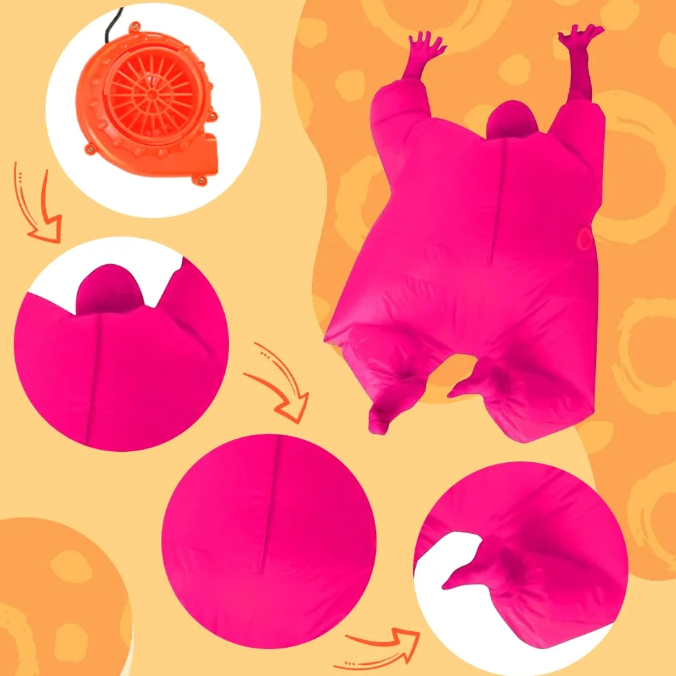 Mono inflable para adulto, disfraz de Halloween - Rosa -