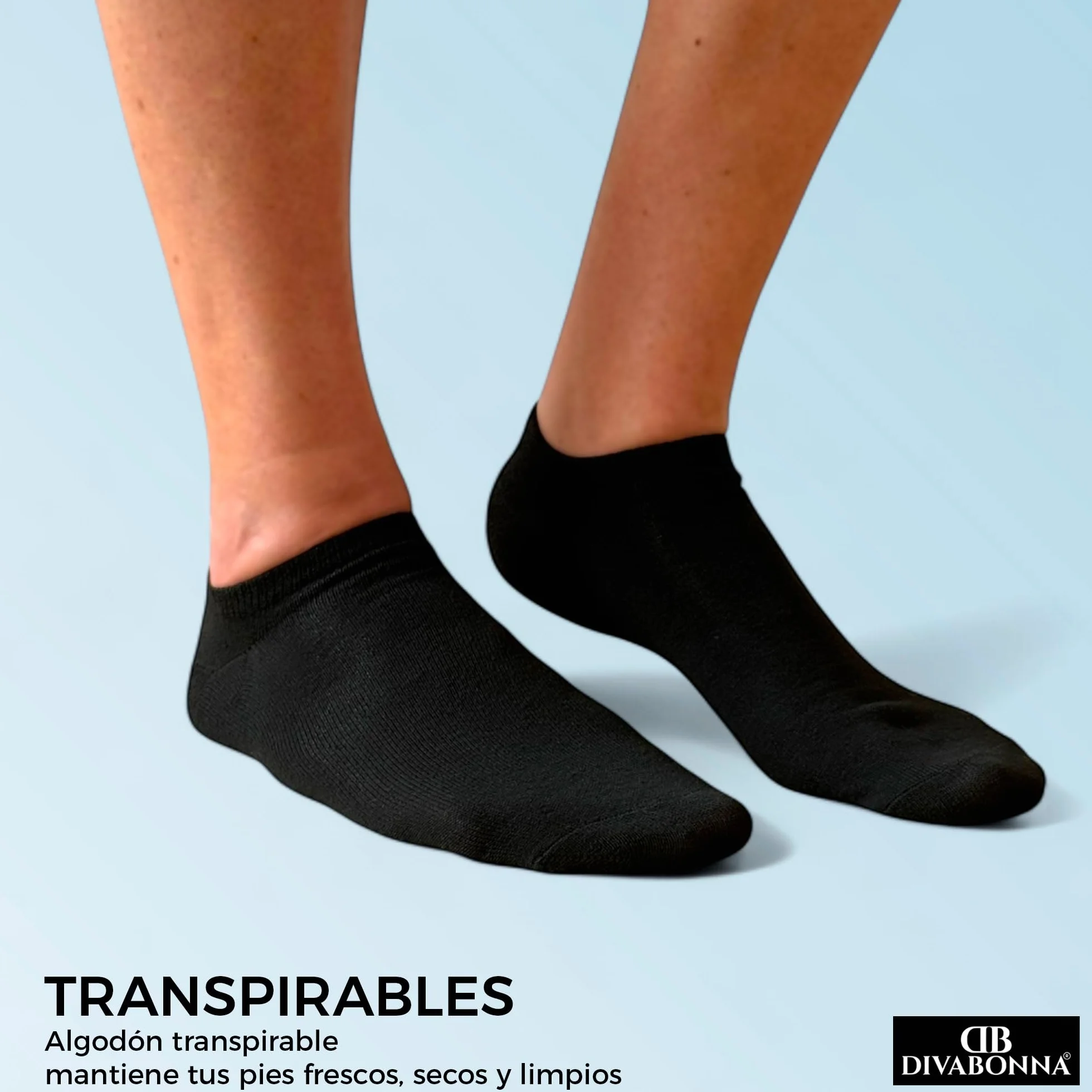 Calcetines Tobilleros de Algodón Transpirable para Hombre y Mujer - 12 Pares