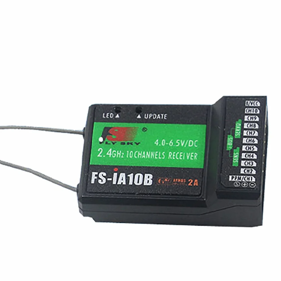 Receptor RC de 2.4 GHz de 10 canales compatible con FS I6 I10 I6S I6X transmisor para 1/10 RC Car RC Crawler FPV RC Racing Quadcopter RC Boat Racing Drone