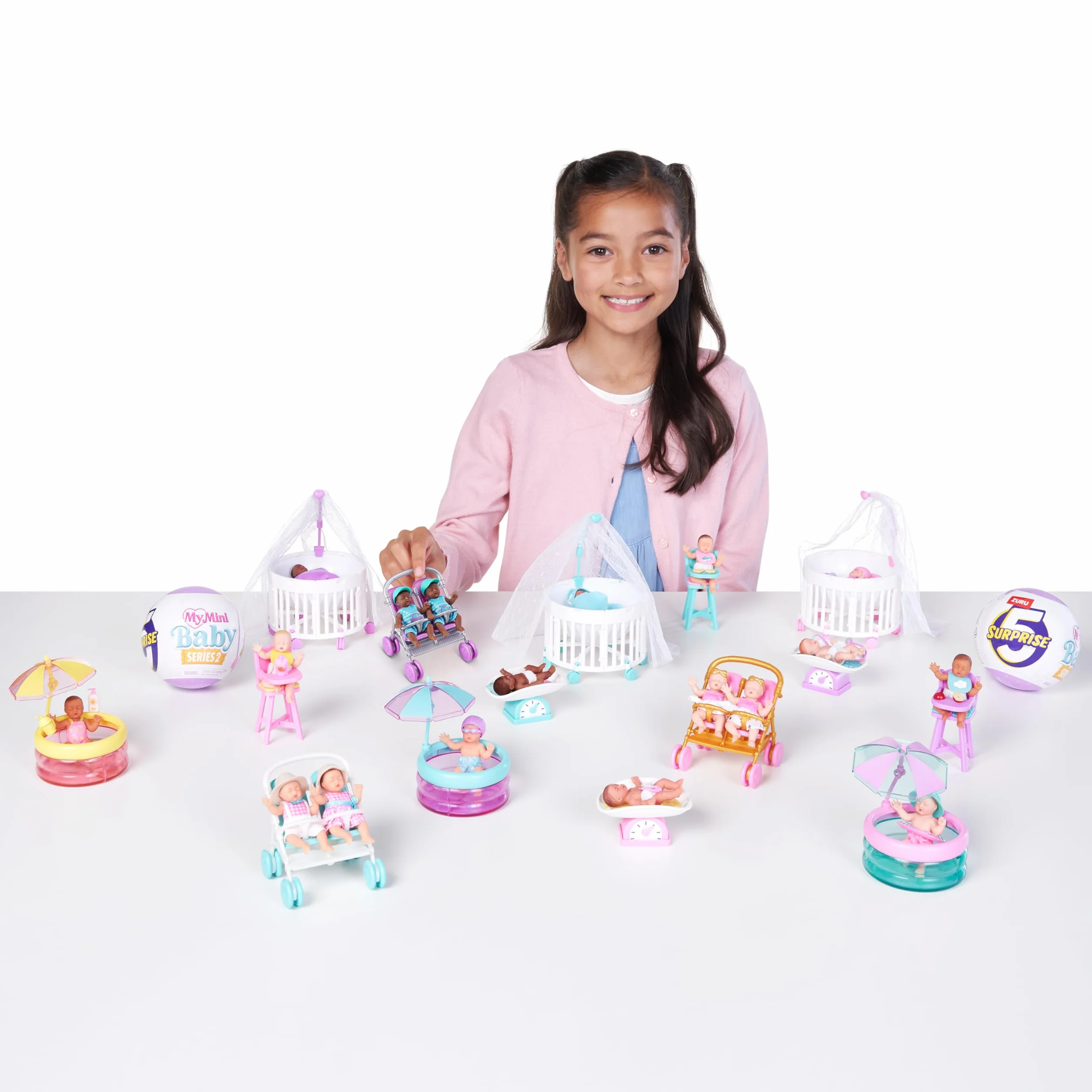 My Mini Baby Serie 2 de ZURU, cápsula misteriosa Coleccionable, Juguete para niñas, bebé Realista en Miniatura, Kit de Juego y Accesorios
