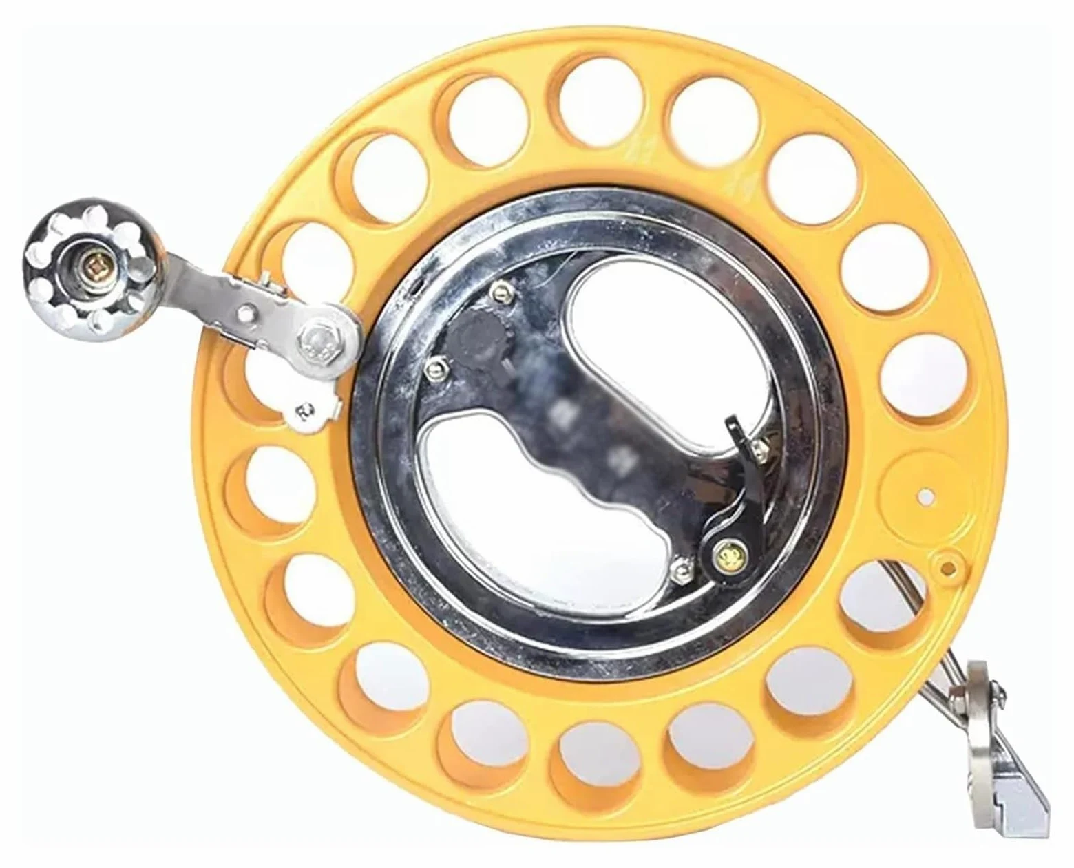 Carrete para Cometas, Bobinador, manija de Rueda con Agarre Carrete, guía Hilo Universal, diseño antirretroceso, Bloqueo Seguridad, Apto for niños y Adultos(Gold)