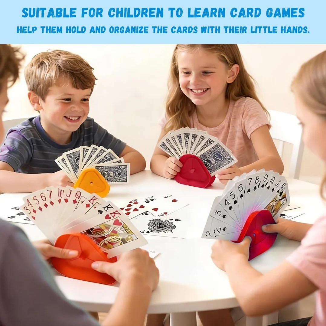 4 Piezas Soporte para Naipes, Sujeta Cartas, Naipes Y Naipes En Forma Triángulo, para Juegos de Cartas de pie en Forma de triángulo, Compatible con Diferentes tamaños de Cartas