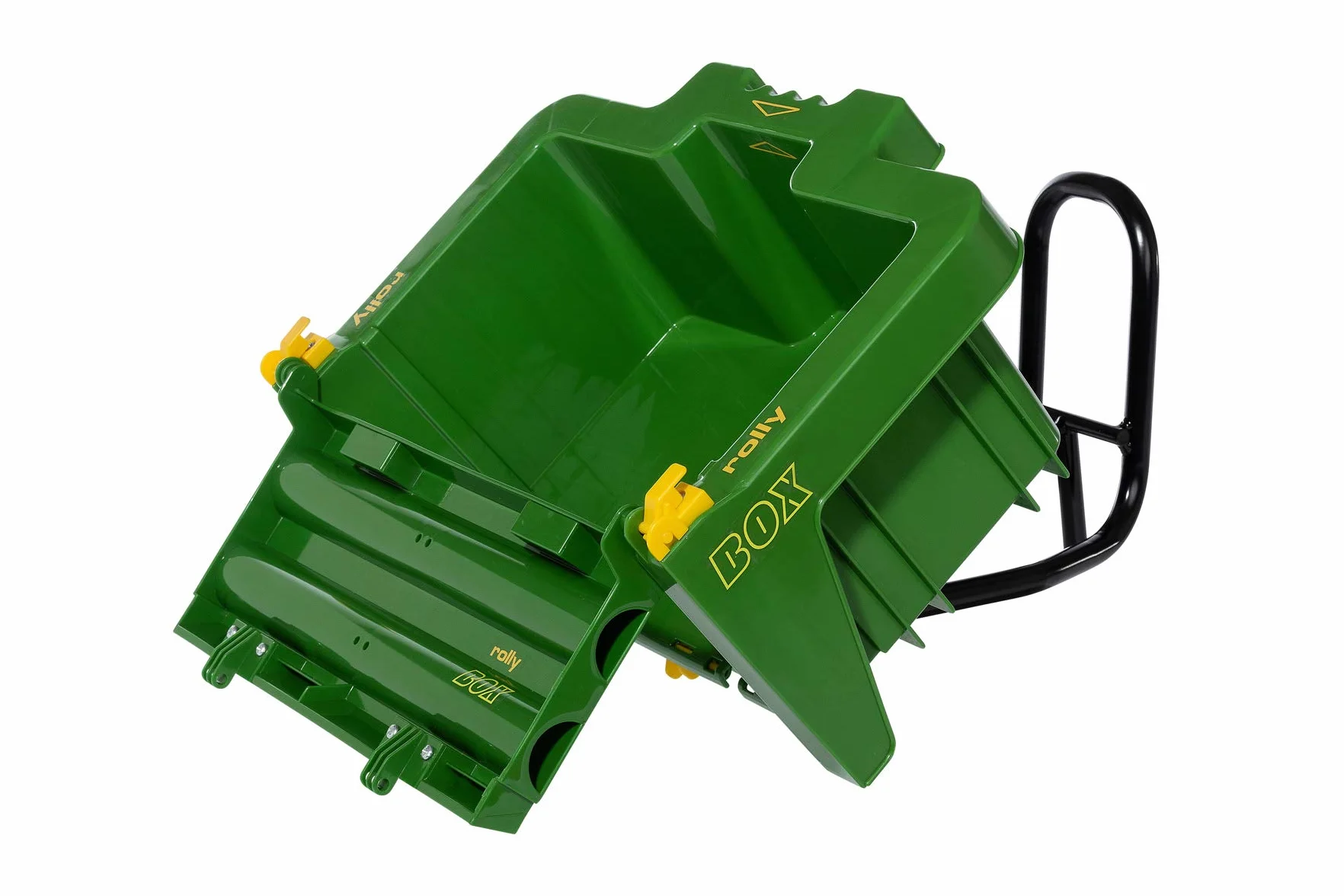 Rolly Toys John Deere rollyBox remolque tractor (función basculante, verde, para niños de 3 a 10 años, para tractores de pedales) 408931