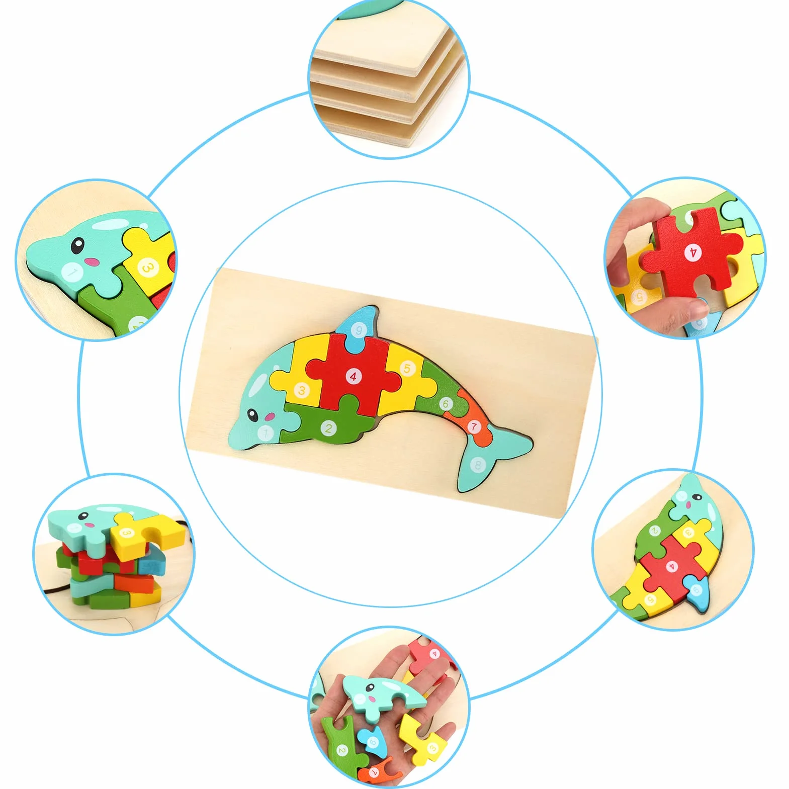 Animales Juguetes Puzzle Madera Niños 1 2 3 Años, Bebe Juguete Montessori 1 2 3 Años Niña Niño, Juego Educativo Regalo Navidad