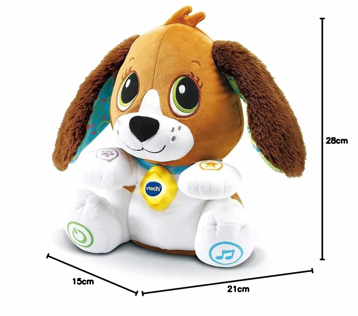VTech-Baby Sira la perrita interactiva, Suave Animal de Peluche Que fomenta la conversación y Repite lo Que Dices, Juguete para bebés +12 Meses, Versión ESP