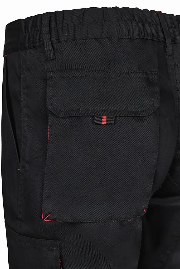 VELILLA 103004 Pantalón Bicolor Multibolsillos Negro Rojo Talla 44