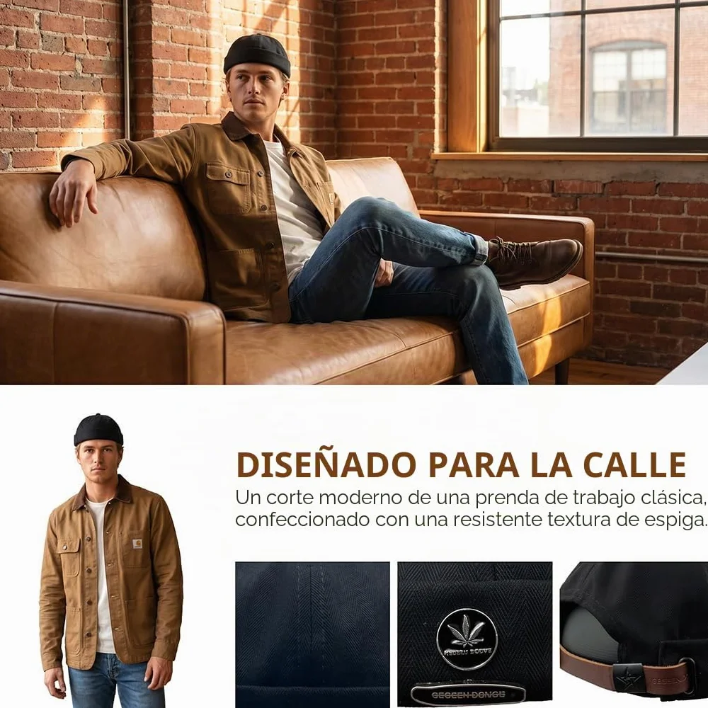 YAMEE Gorra Docker Hombre Docker Hat Mujer Beanie Talla única 56-58cm