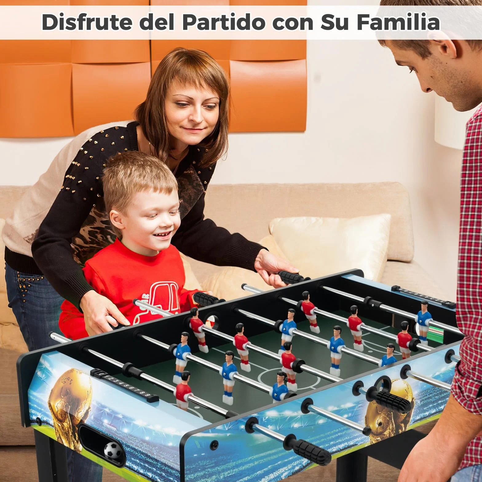 COSTWAY Futbolín de Mesa de 94 cm, Futbolines con Marcador, Patas Extraíbles, Juego de Fútbol para Sala de Juegos, Fiestas, Metegol, Futbolines para Niños y Adultos, 94 x 51 x 68,5 cm