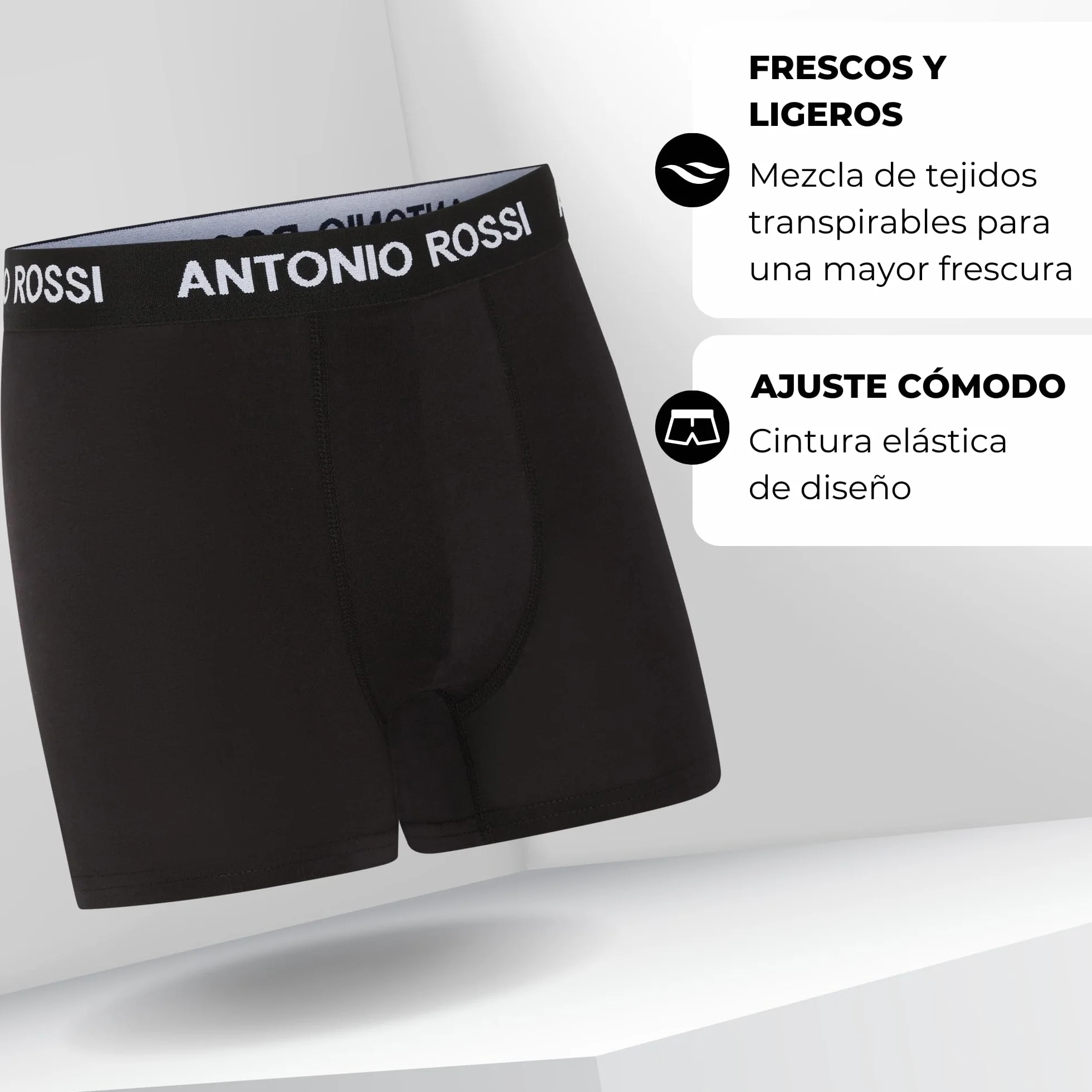 Antonio Rossi Boxers Ajustados para Hombre Paquete de 12 - Calzoncillos Tipo bóxer con Cintura elástica