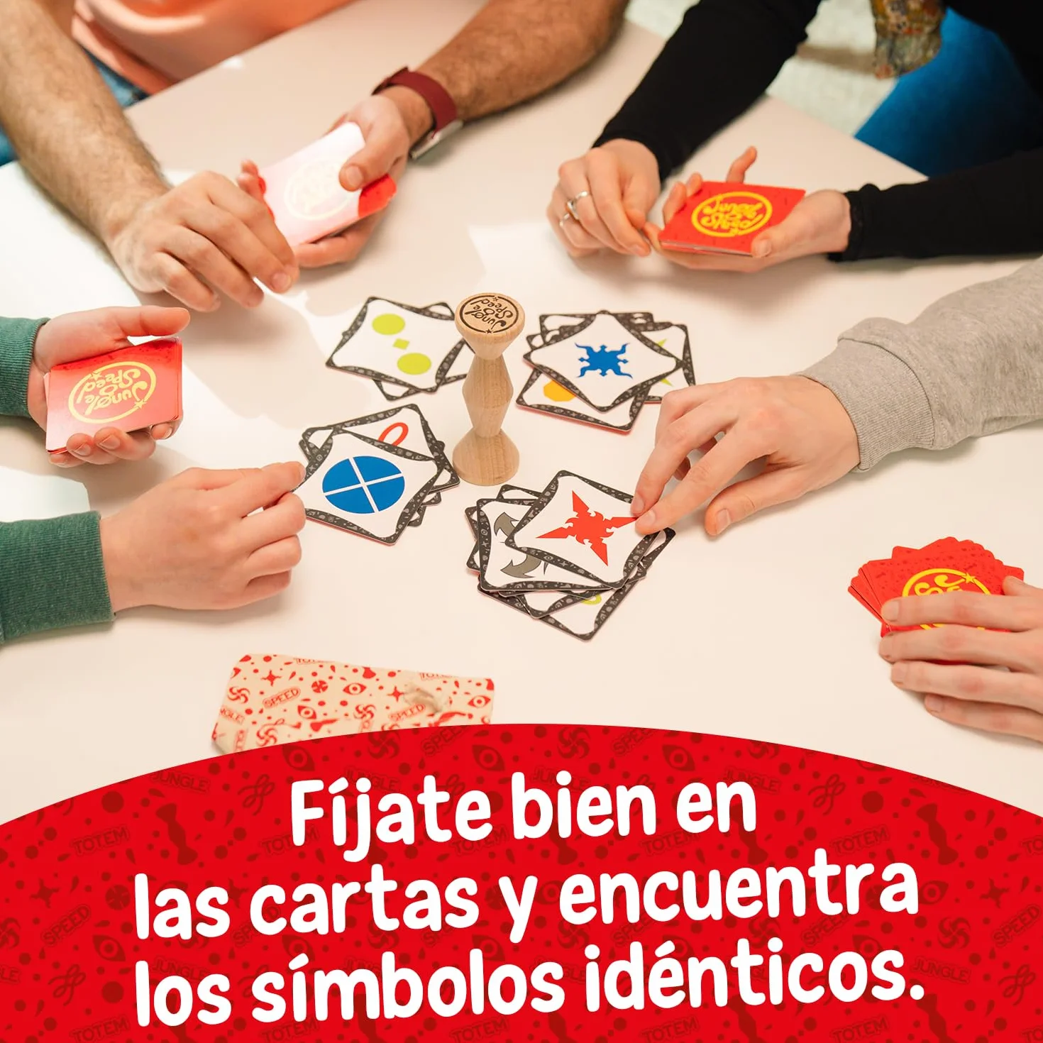 Asmodee Jungle Speed Juego de Cartas, Mesa Divertido para Amigos y Familia, 7+ Años, 2-10 Jugadores, 10 Minutos, Español y Portugués