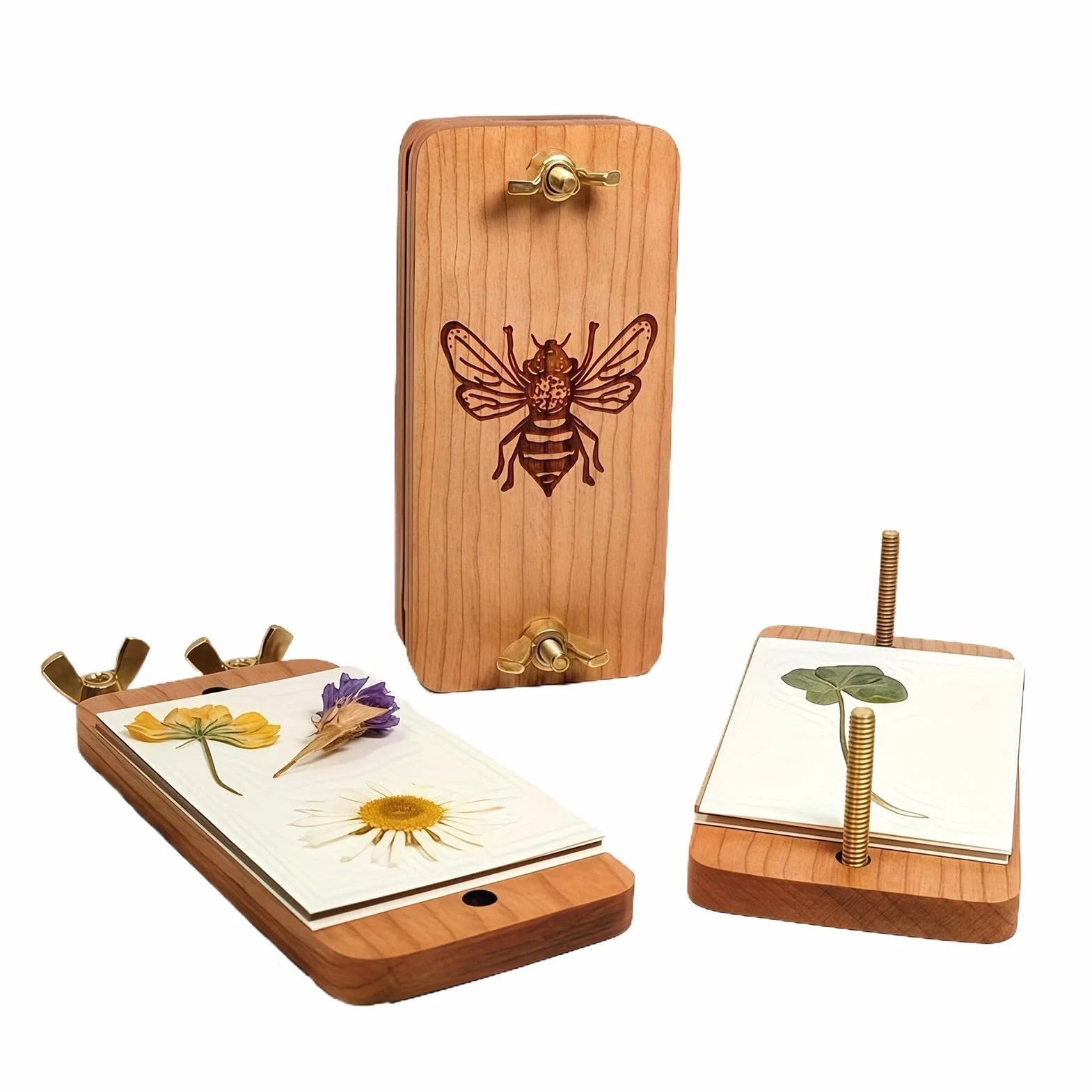 Mini Flower Press, Wooden Craft Kit, Compact 10 cm Portable Tool for Nature Lovers, Reutilizable Plant Pressing Set, DIY Jewelry Accessory, Home Classroom Art Hobby Inspiration
