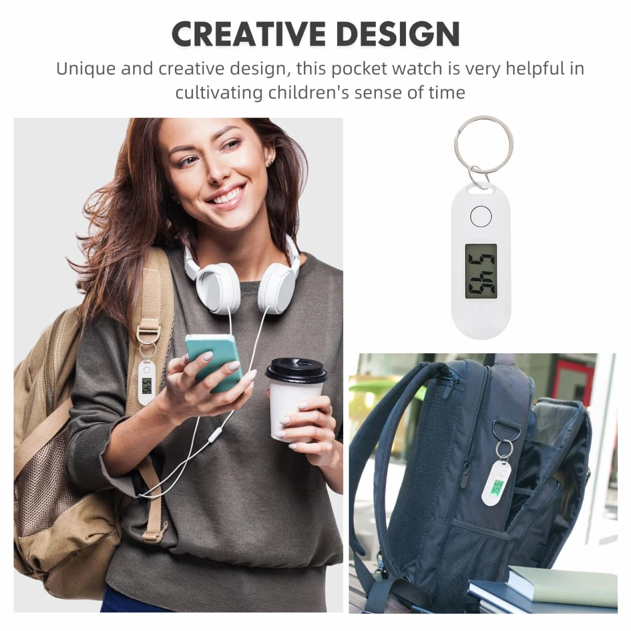 iplusmile Reloj de bolsillo electrónico con llavero digital para niños