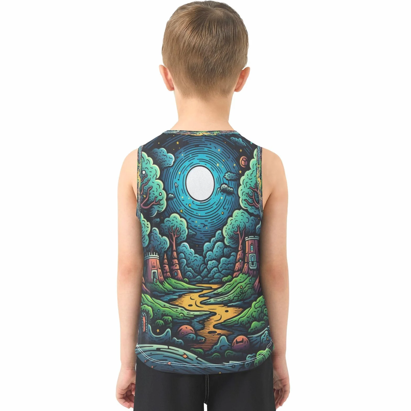 Camisetas Sin Mangas Tank Top Niños Divertido Bosque Verde Deportivas