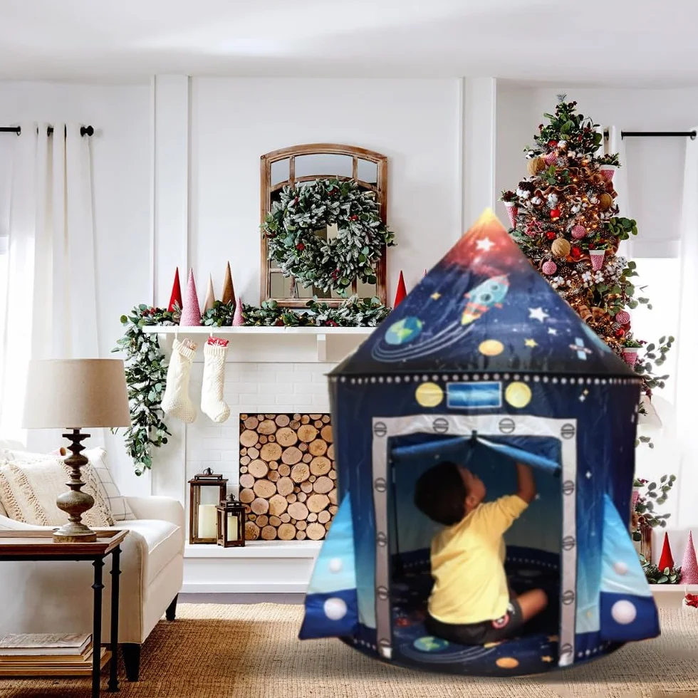 Tienda campaña Infantil - Casitas Infantiles - Tipi - Casita Infantil Exterior - Juguete para niños 3,4,5,6,7 años - Juego Infantil - Casitas Tela - Regalo de cumpleaños - (Azul)