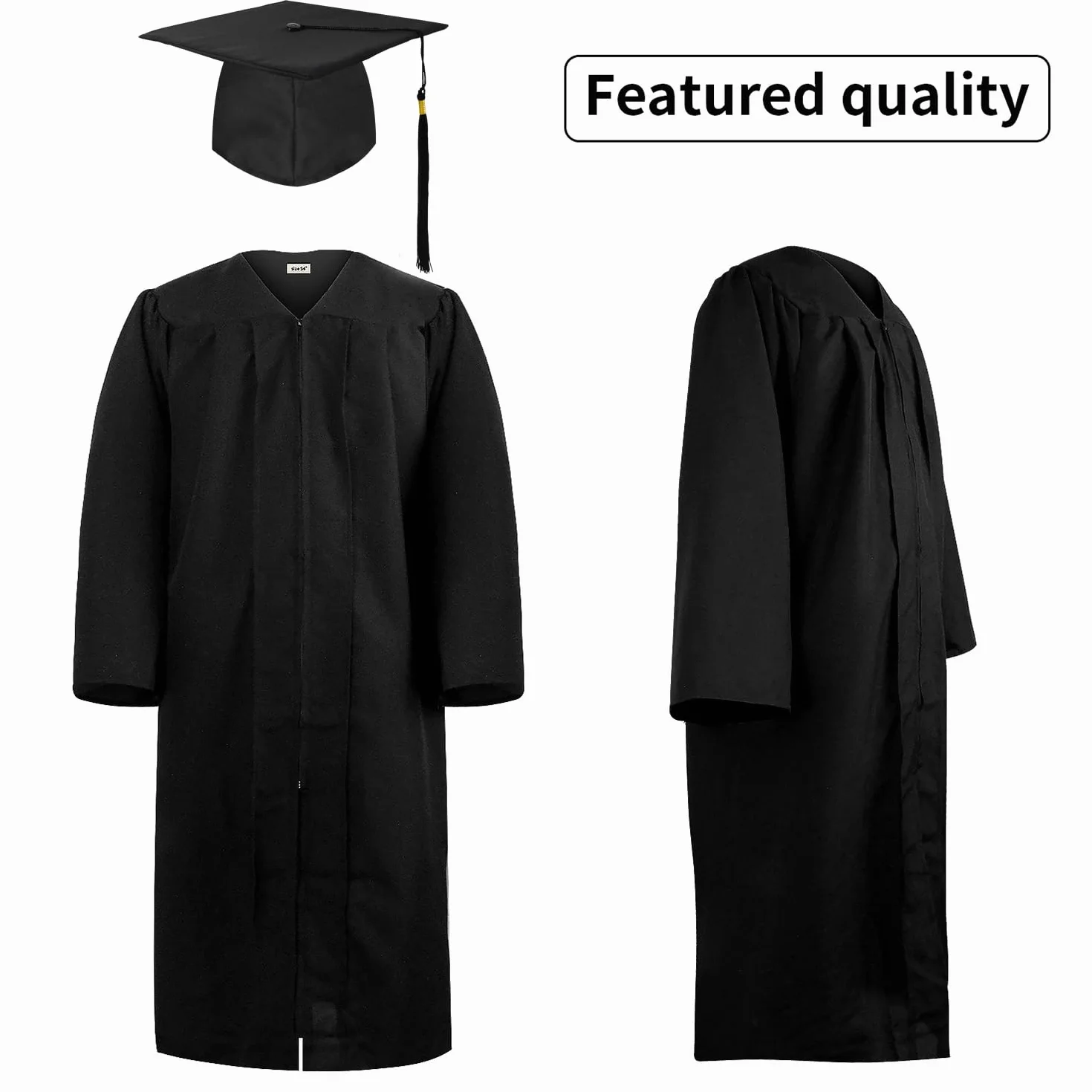 KEELYY Birrete y Toga Graduacion, Gorro Graduación, Sombrero y Ropa para Hombre Mujer Secundaria Universidad