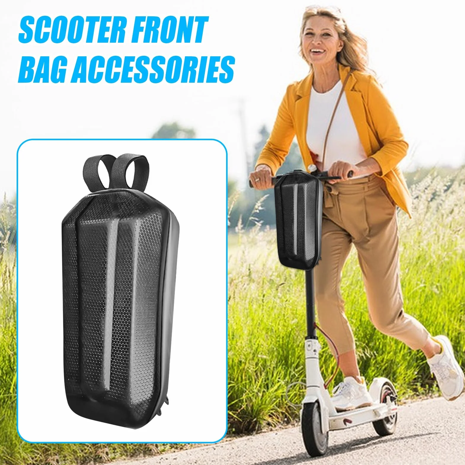 Bolsas Delantera Patinete Rígida Impermeable 3 Litros Manillar Almacenamiento Patinete Eléctrico Compatible Bicicletas Plegables