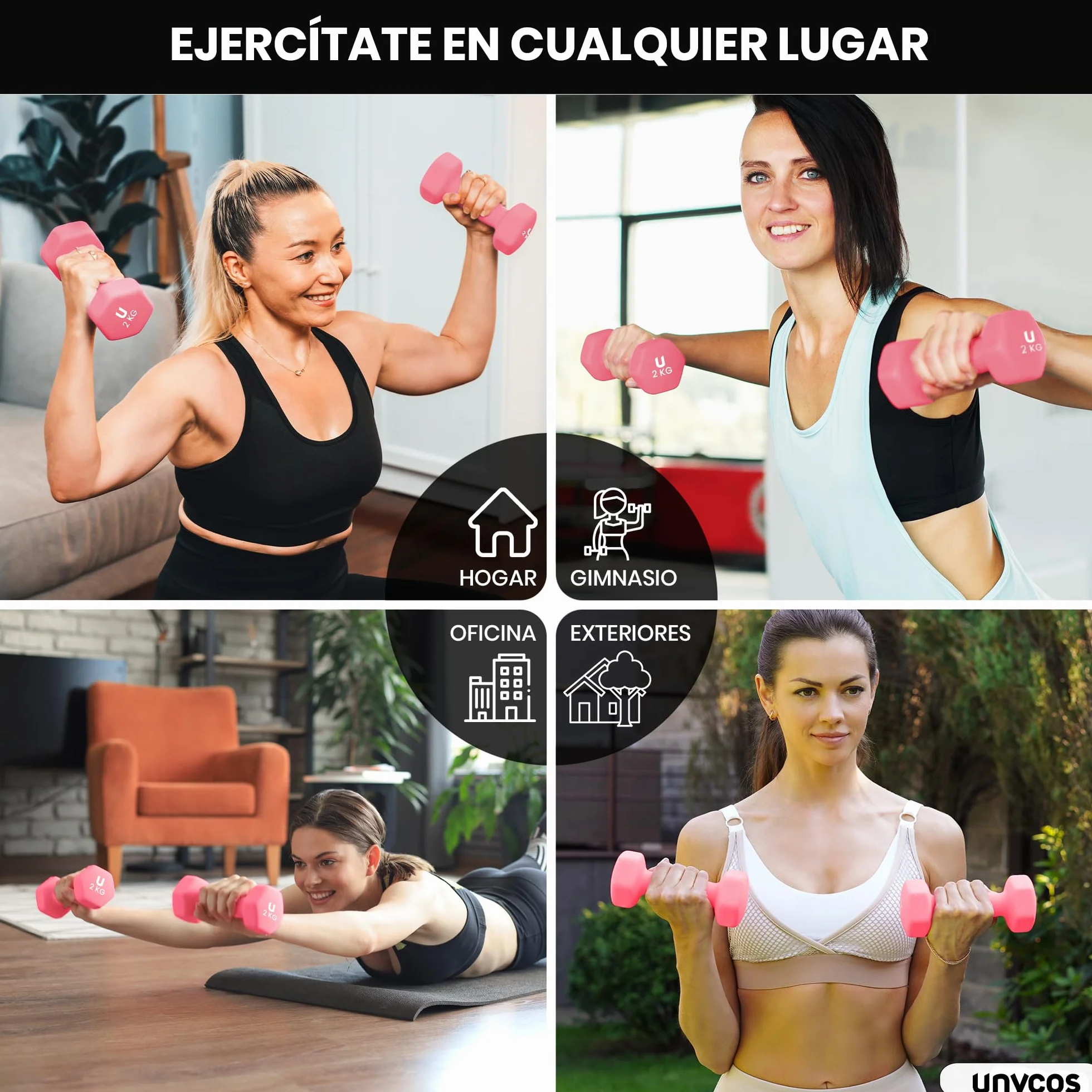 Pesas y Mancuernas Antideslizantes de Hierro y Neopreno 1-10 kg Suaves al Tacto Ergonómicas Anti-Rodadura para Gimnasio en Casa
