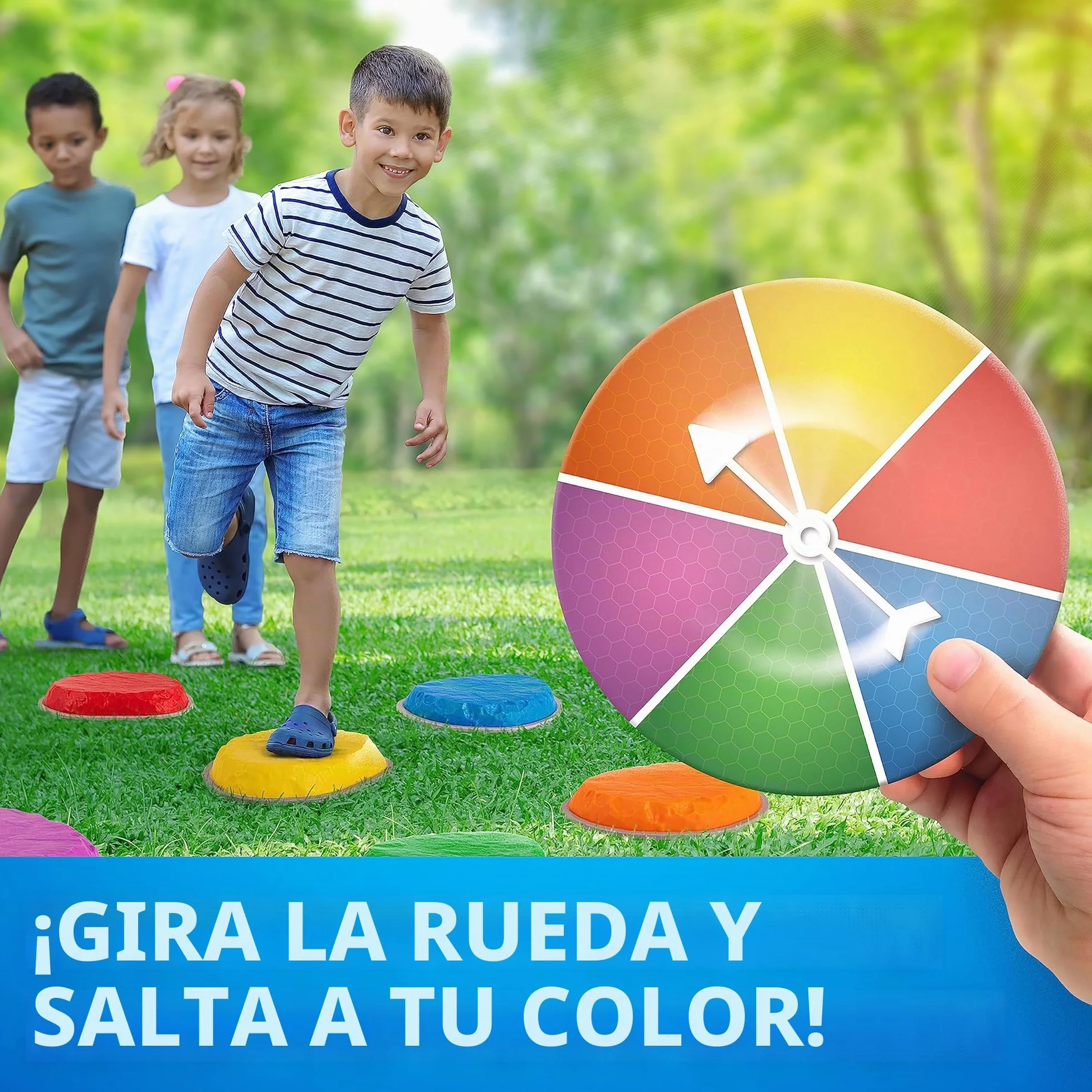 Blue Marble National Geographic Piedras de Equilibrio para Niños - 10 Piedras Duraderas Antideslizantes para Desarrollar Habilidades Motoras y Equilibrio