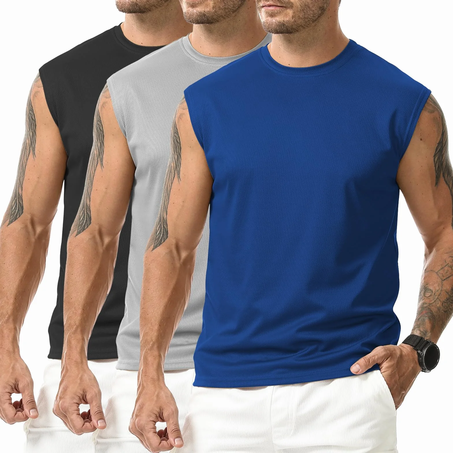 Suwangi Camiseta Deportiva Sin Mangas Hombre Chalecos de Entrenamiento Secado Rápido