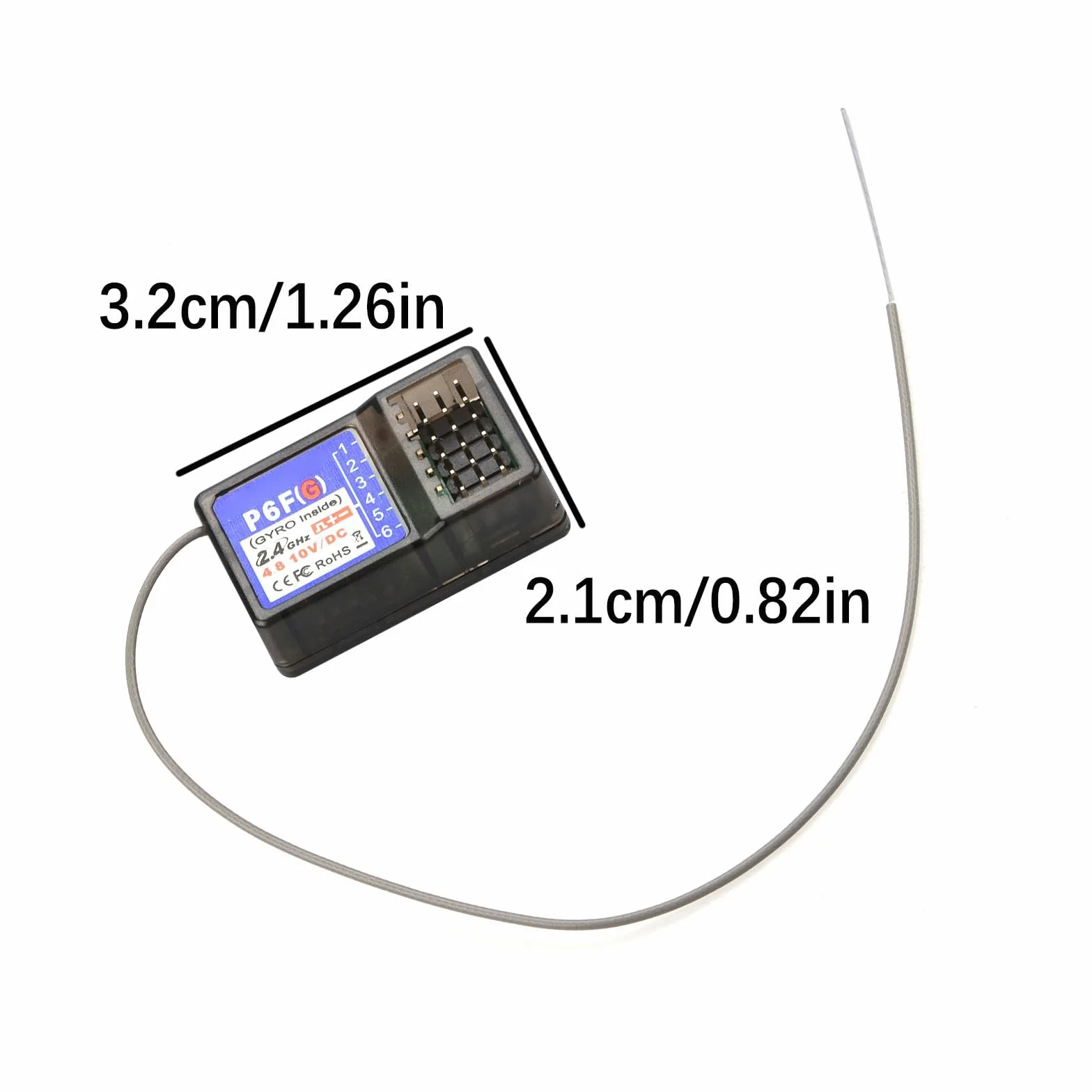 Mando a distancia del transmisor DumboRC P6FG 2.4 Receptor con giroscopio para RC P6FG accesorio de pieza