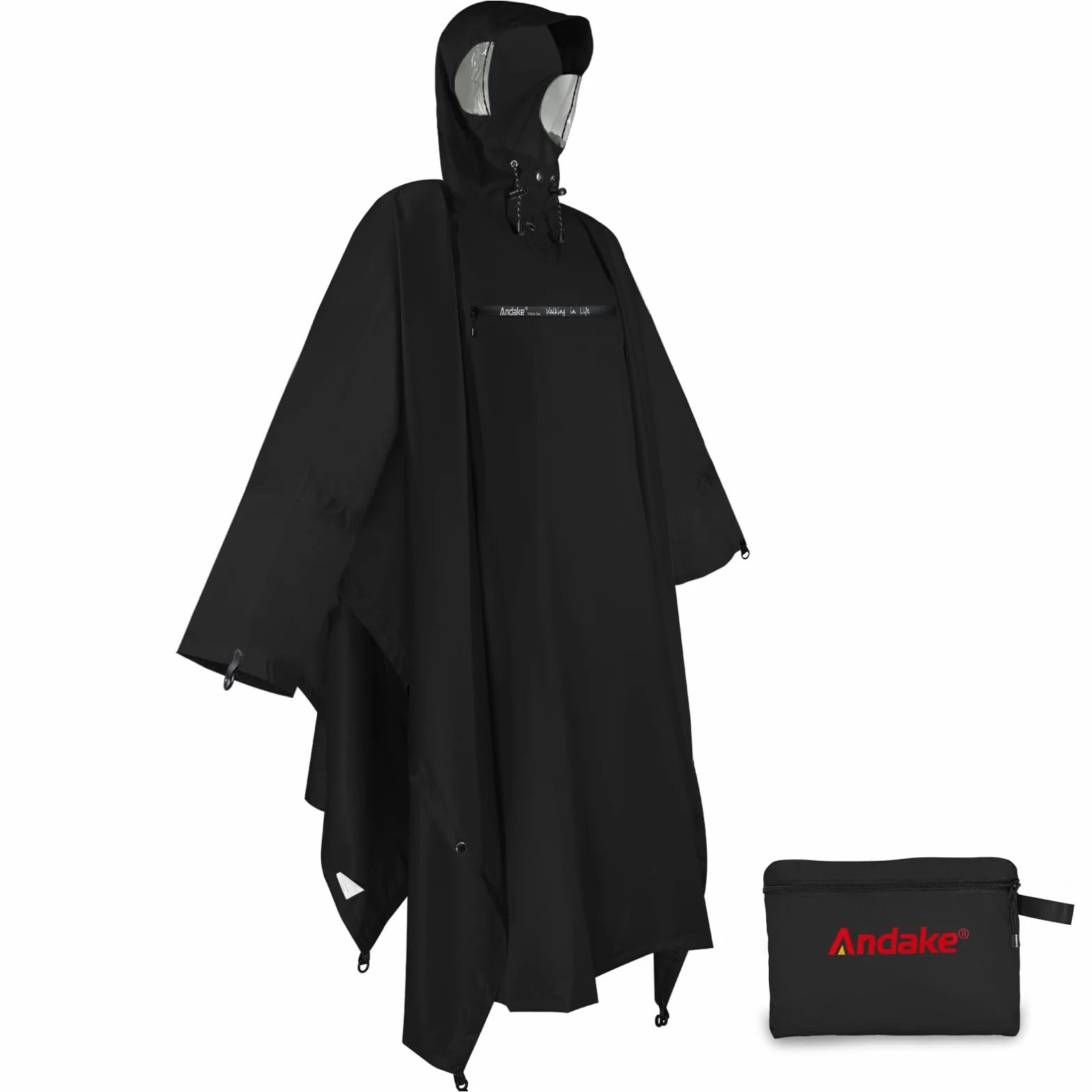 Andake Poncho de Lluvia Impermeable Ligero Multifuncional para Senderismo Ciclismo