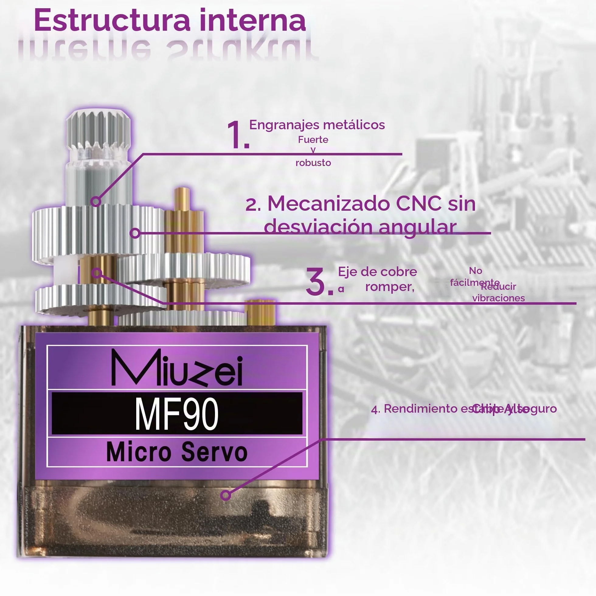 Miuzei Servo Motor Engranajes de Metal 10 Piezas RC 9G Micro Servo 180 Grados Mini Motor para Arduino Modelo Brazo Robot Avión 1/10 1/8 Coche Barco con Cable Servo Cuerno