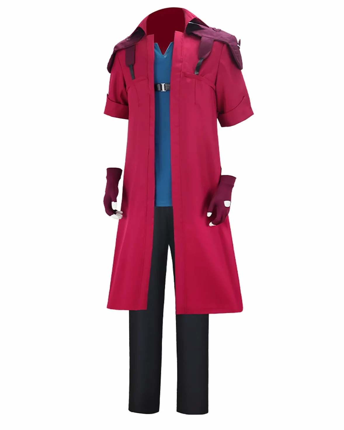 CR ROLECOS Dante Cosplay Disfraz de Diablo Rojo Abrigo Trenchcoat Chaqueta Larga Anime Cosplay Completo Set Halloween Carnaval