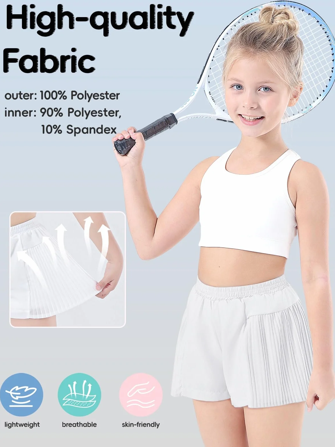 Pantalones Cortos de Mariposa para Niñas 2 en 1 Falda Pantalón Bolsillos 3-15 años