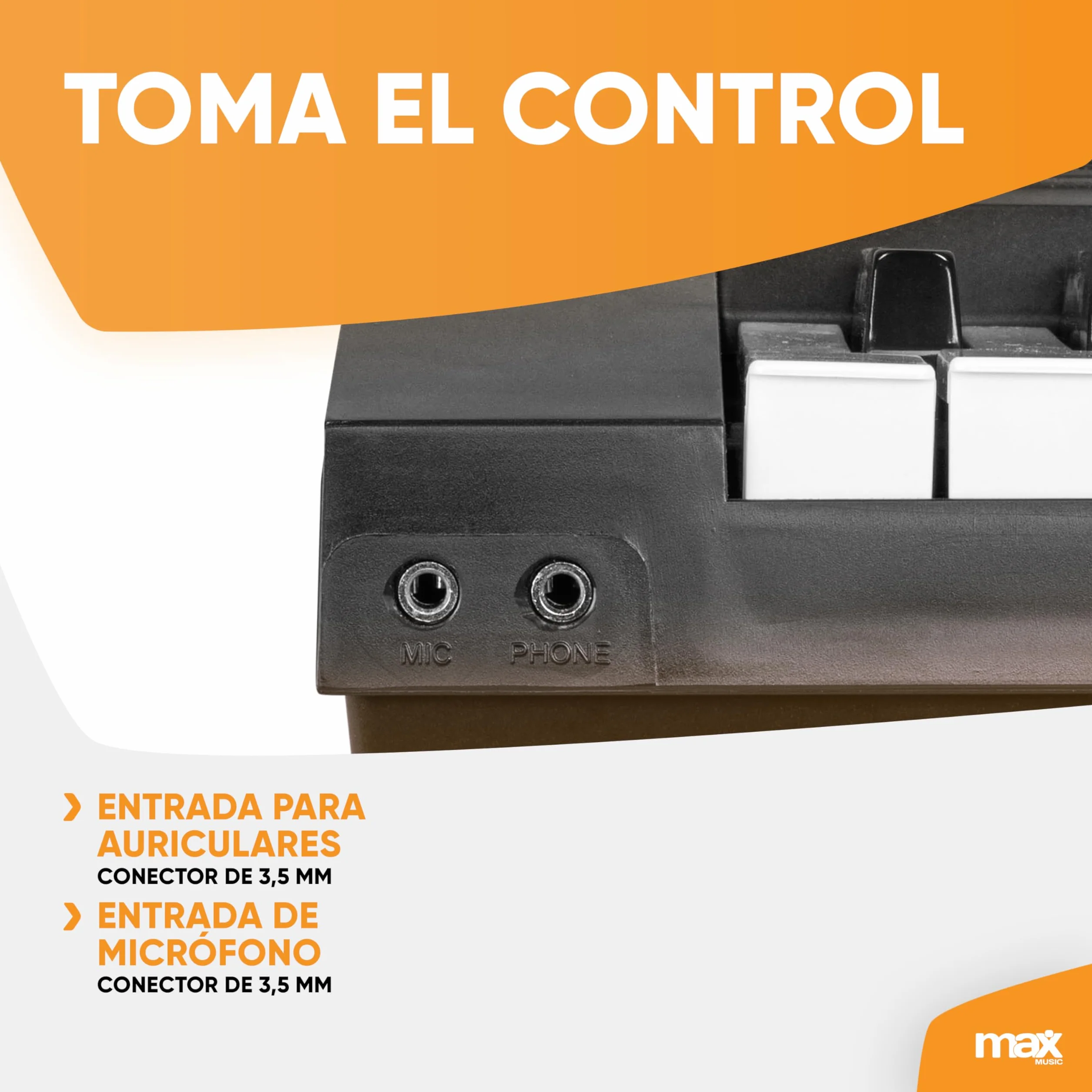 MAX KB15 - Teclado piano con 61 teclas, micrófono y pantalla, teclado con soporte, 8 horas de batería, 70 canciones, 16 sonidos, 8 percusiones, función de aprendizaje, teclado piano para niños, USB-C