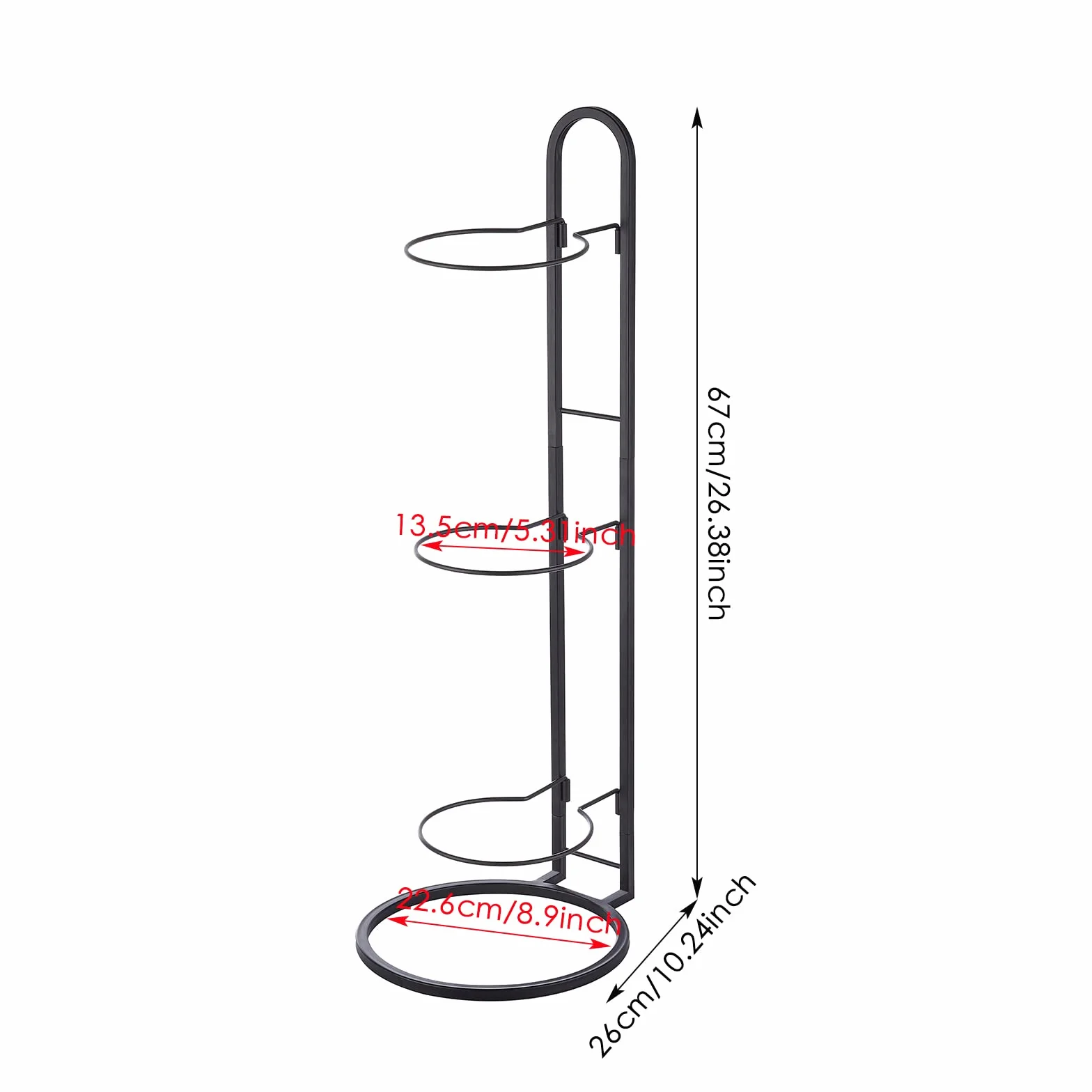 Soporte para Balones de Baloncesto Estante Almacenamiento 3 Capas Vertical Desmontable