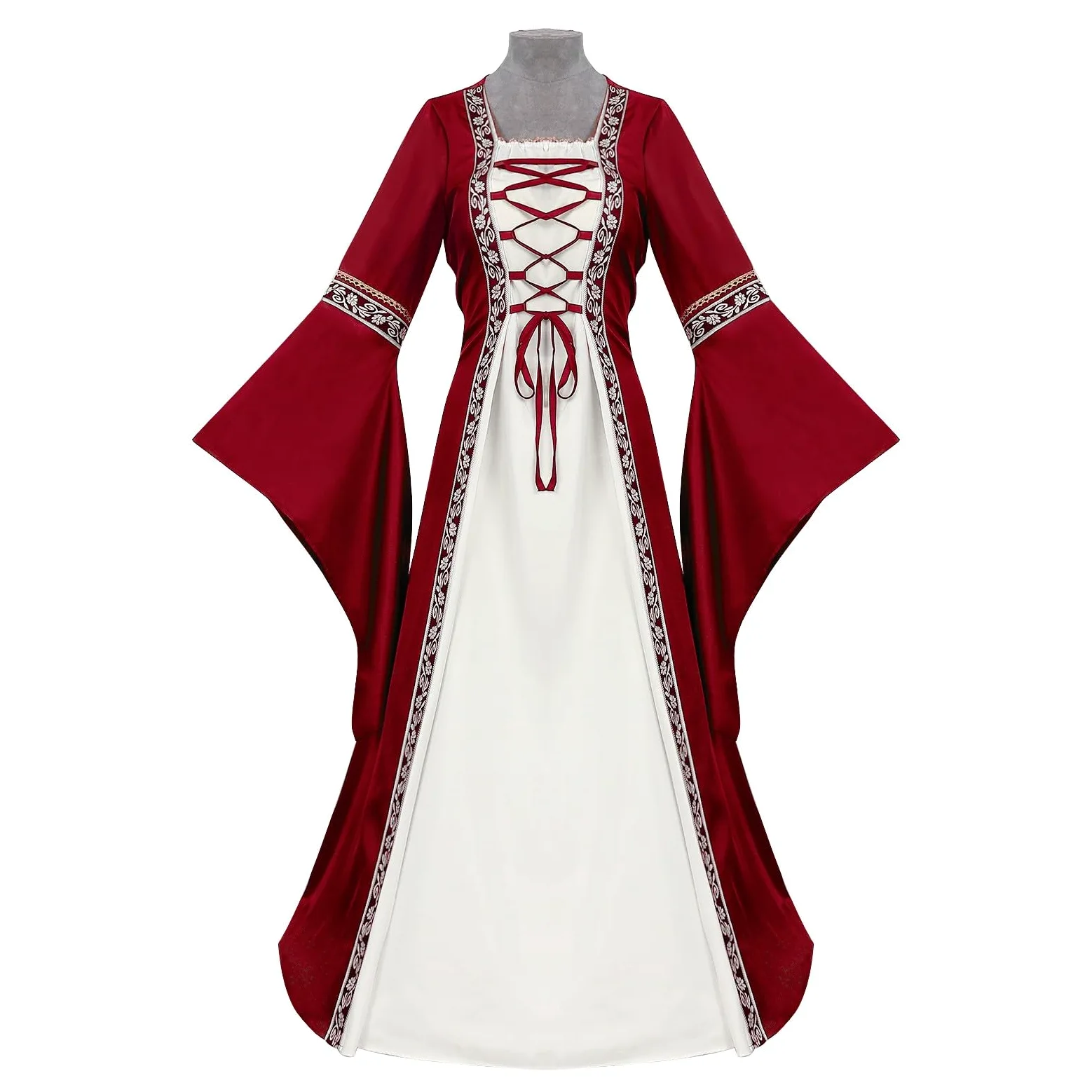 Disfraz Mujer Disfraz Vikinga Ropa Medieval Mujer Xxxxxl Campesina Medieval Cosplay Costume Women Vikingo Trajes Medievales Vestidos Medievales Verde Vestido Halloween Traje Rojo Vikinga Vestido