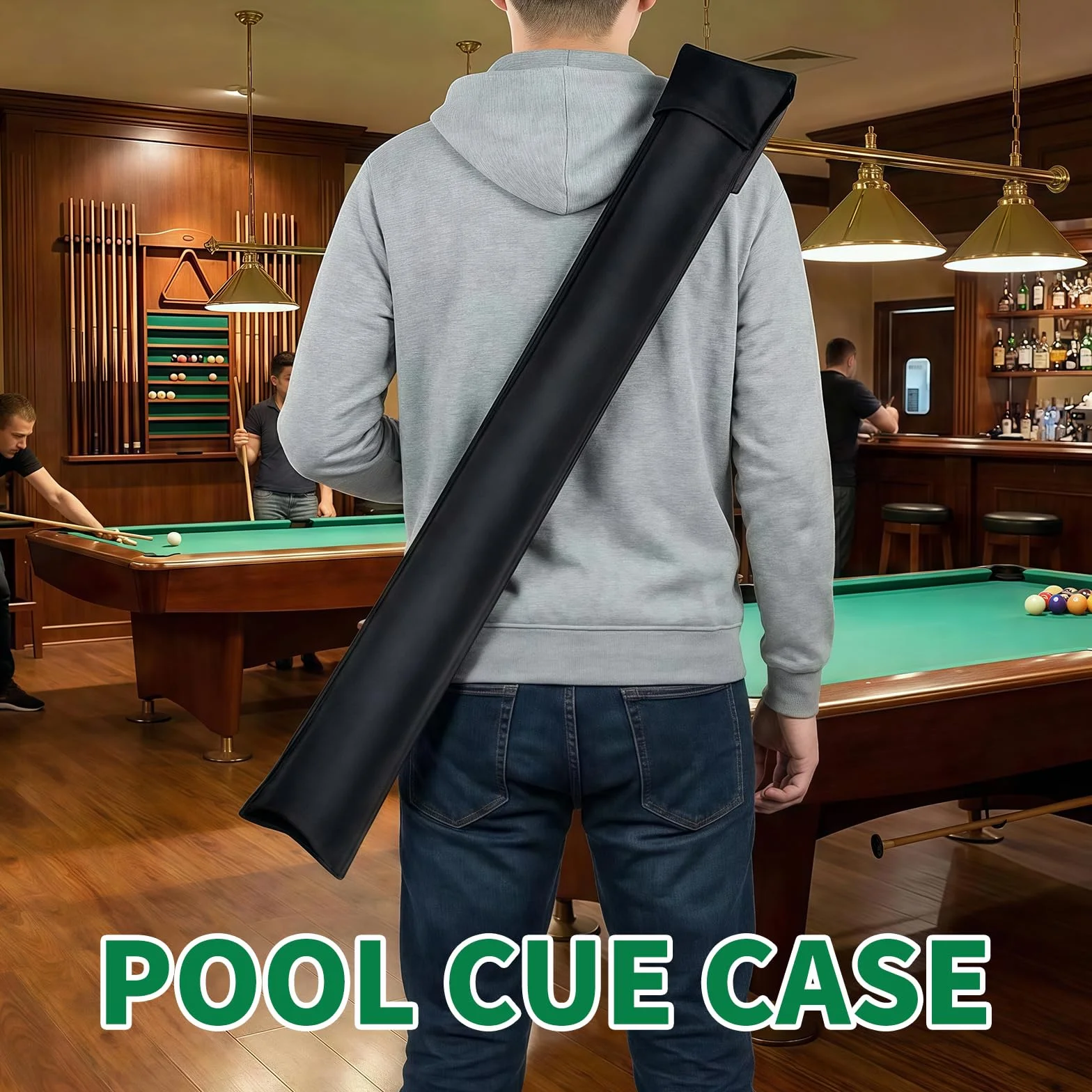 Bolsa de Taco de Billar Portátil Estuche para Palos de Snooker 1/2