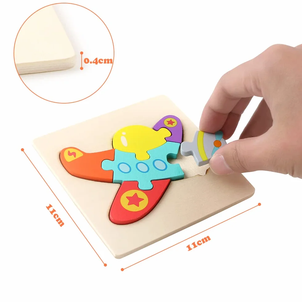 HOTUT Puzzles de Madera de Animales para Niños,6pcs Rompecabezas Puzzle Juguetes Bebes,Puzzles de Madera Juguetes Bebes, Montessori Puzzle Bebe Infantiles,para Niños