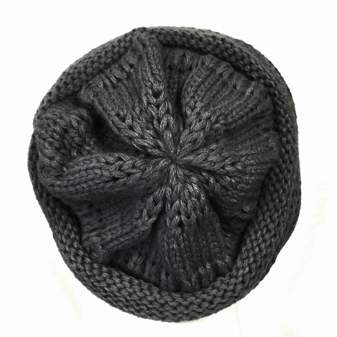 Wrapables Knitted Slouchy Beanie Beret, Dark Gray, Dark Gray