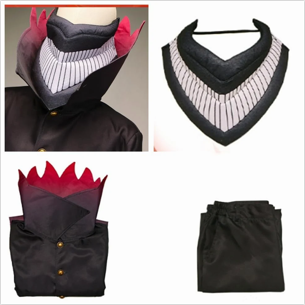 Disfraz de anime negro para hombre, chaqueta larga, para Halloween, cosplay