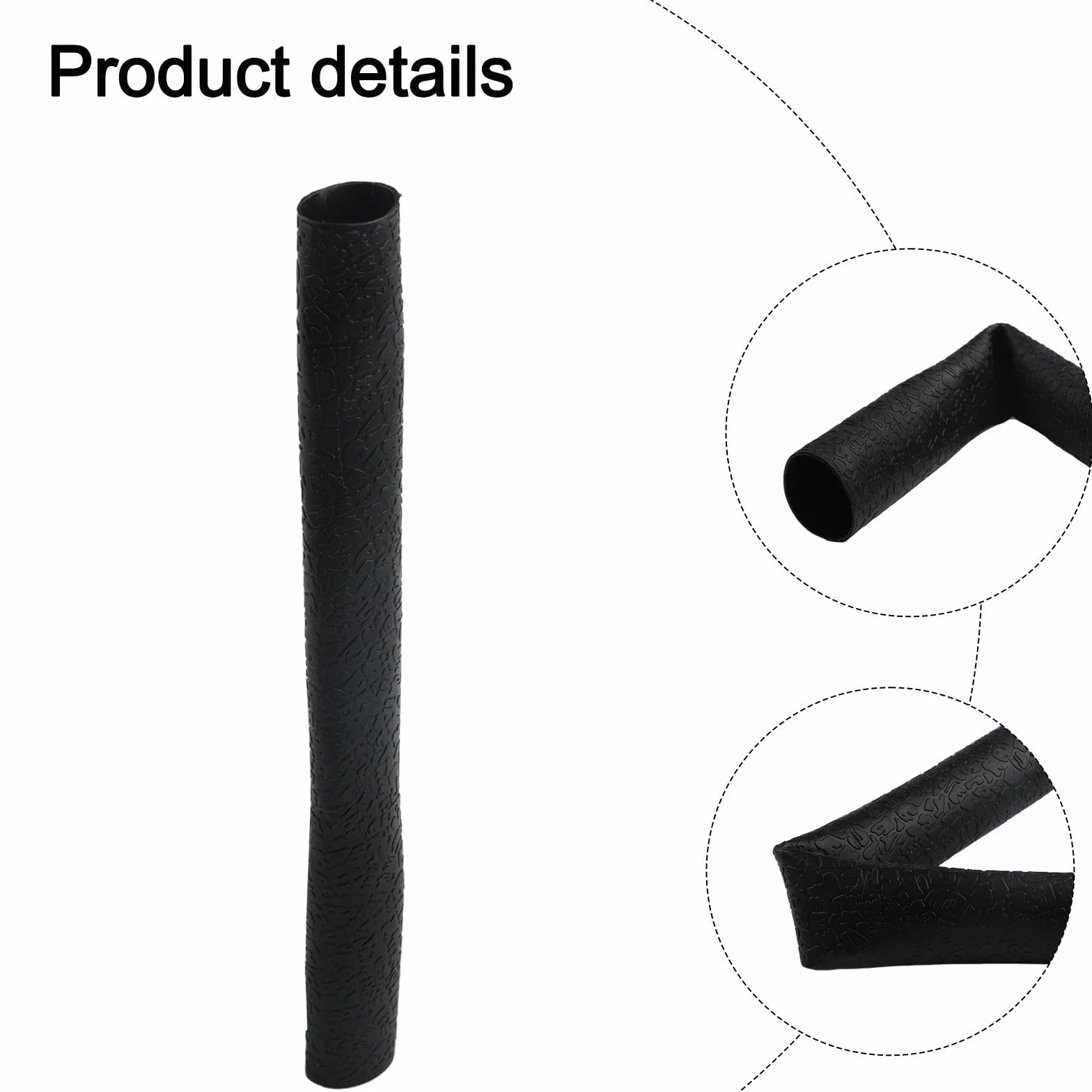 Funda de goma para taco de billar antideslizante antisudor, protector de mango de silicona, negro