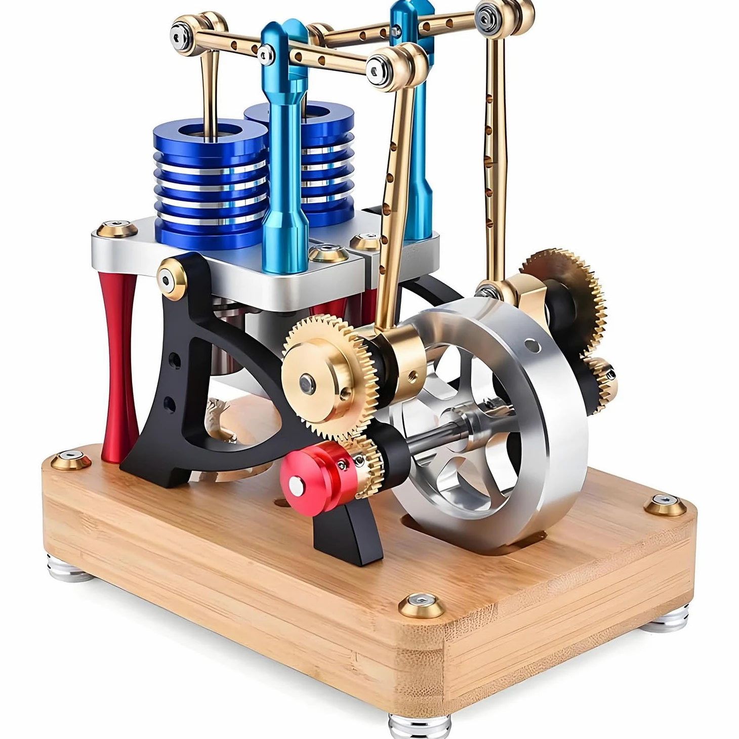 Kit de construcción de modelo de motor Stirling, cigüeñal de cobre, diseño de cilindro vertical, refrigeración de alta eficiencia, regalo científico para adultos