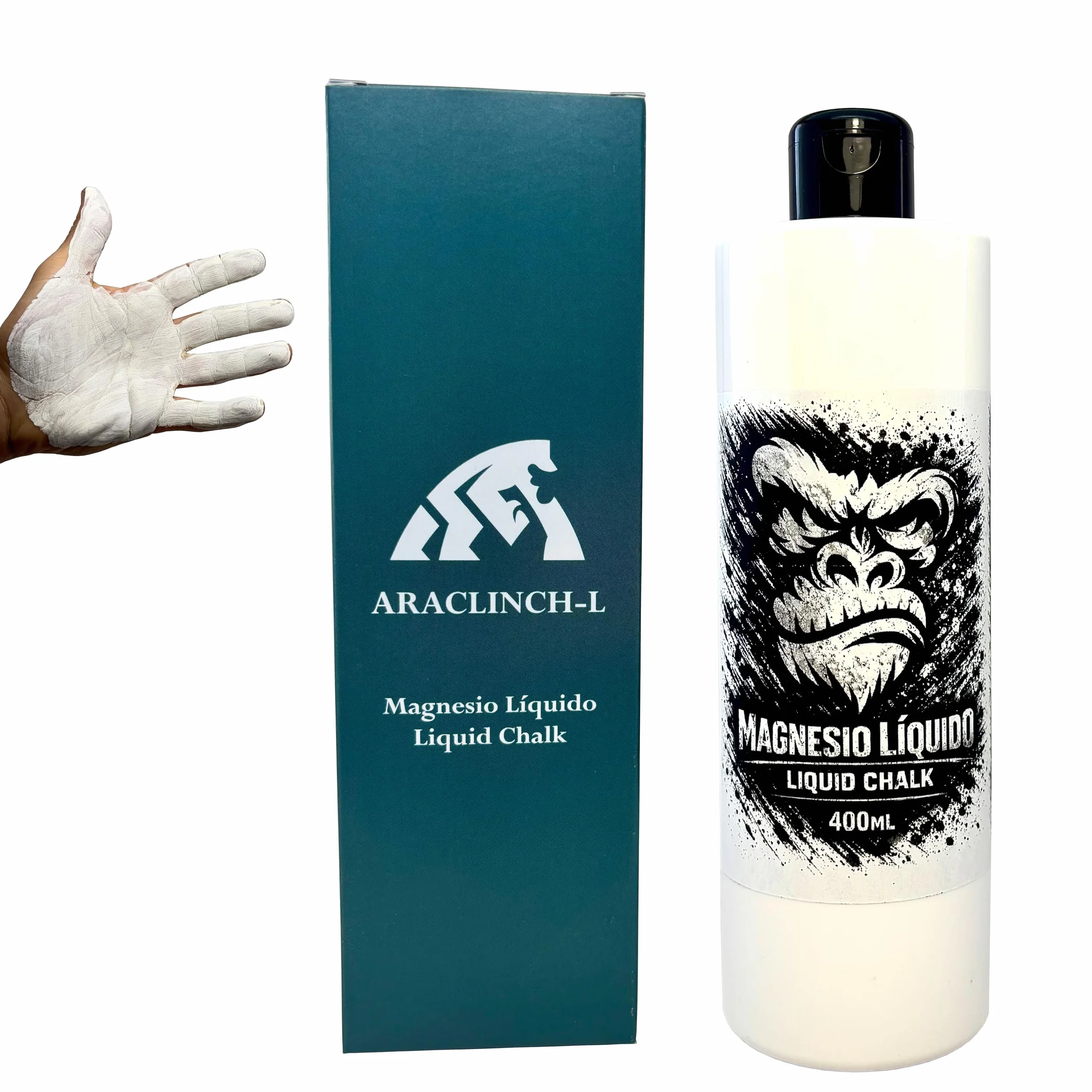 Magnesio Líquido 400mL para Escalada, Crossfit, Gimnasio, Agarre y Cuidado de Manos con Aloe Vera y Menta