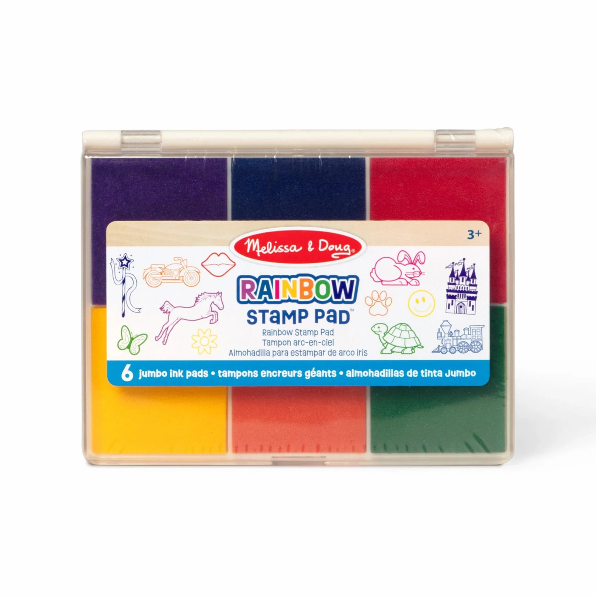 Melissa & Doug Almohadilla de tinta para estampar, Tinta lavable multicolor para sellos, Juguete creativo, Actividades creativas, Juego creativo para niños y niñas de 3 4 5 6 7 años