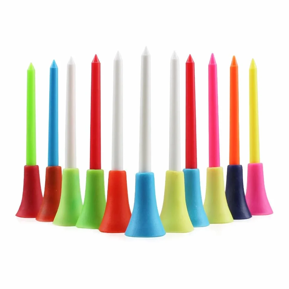 Golf Tees 50 Pack 3 1/4 Pulgadas Irrompible Plástico Colores Mezclados