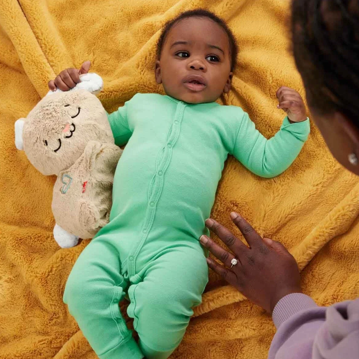 Fisher-Price Conejito Hora de Dormir, Peluche para bebés Que Ayuda a relajar y calmar al bebé con Sus Movimientos rítmicos, Luces y música, Juguete Regalo para recién Nacidos, HXG97