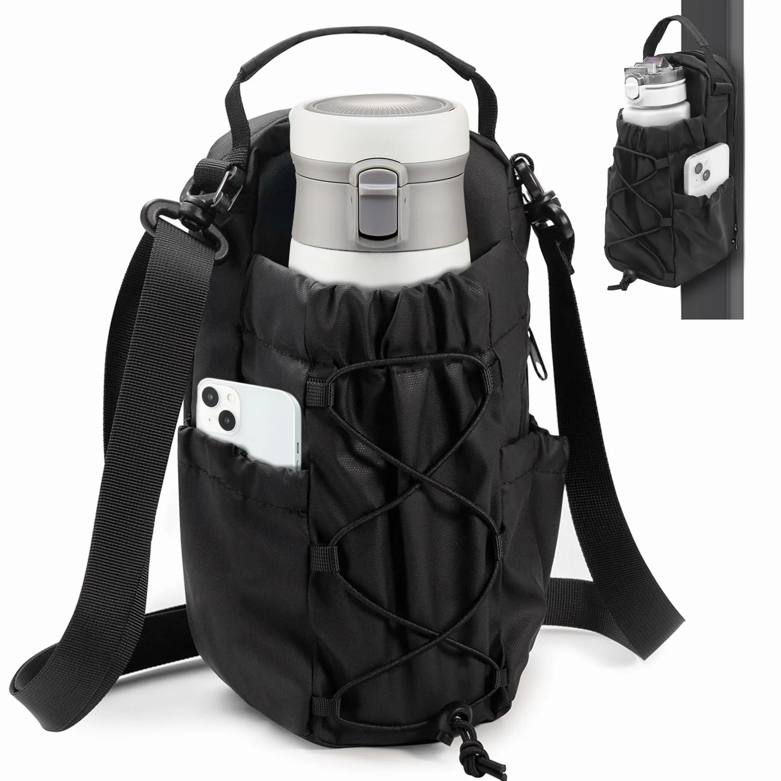 LZDMY Bolsa Deportiva Magnética con Soporte para Botella, Correa Ajustable, para Hombre y Mujer