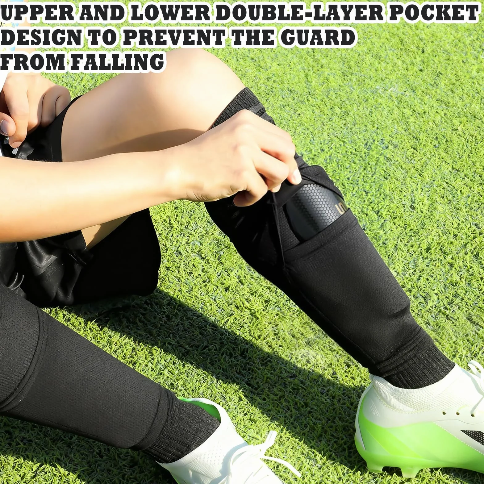 Zorplex Espinilleras de Fútbol con Calcetines Incorporados para Niños y Adultos