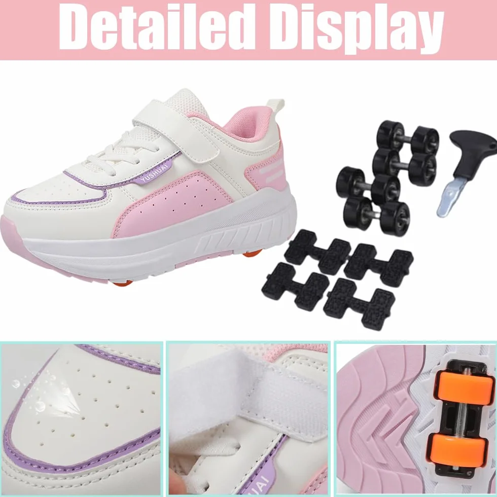 Hixingo Zapatillas con Ruedas Niña Niño 2 en 1 Zapatos Patines 31-40 EU