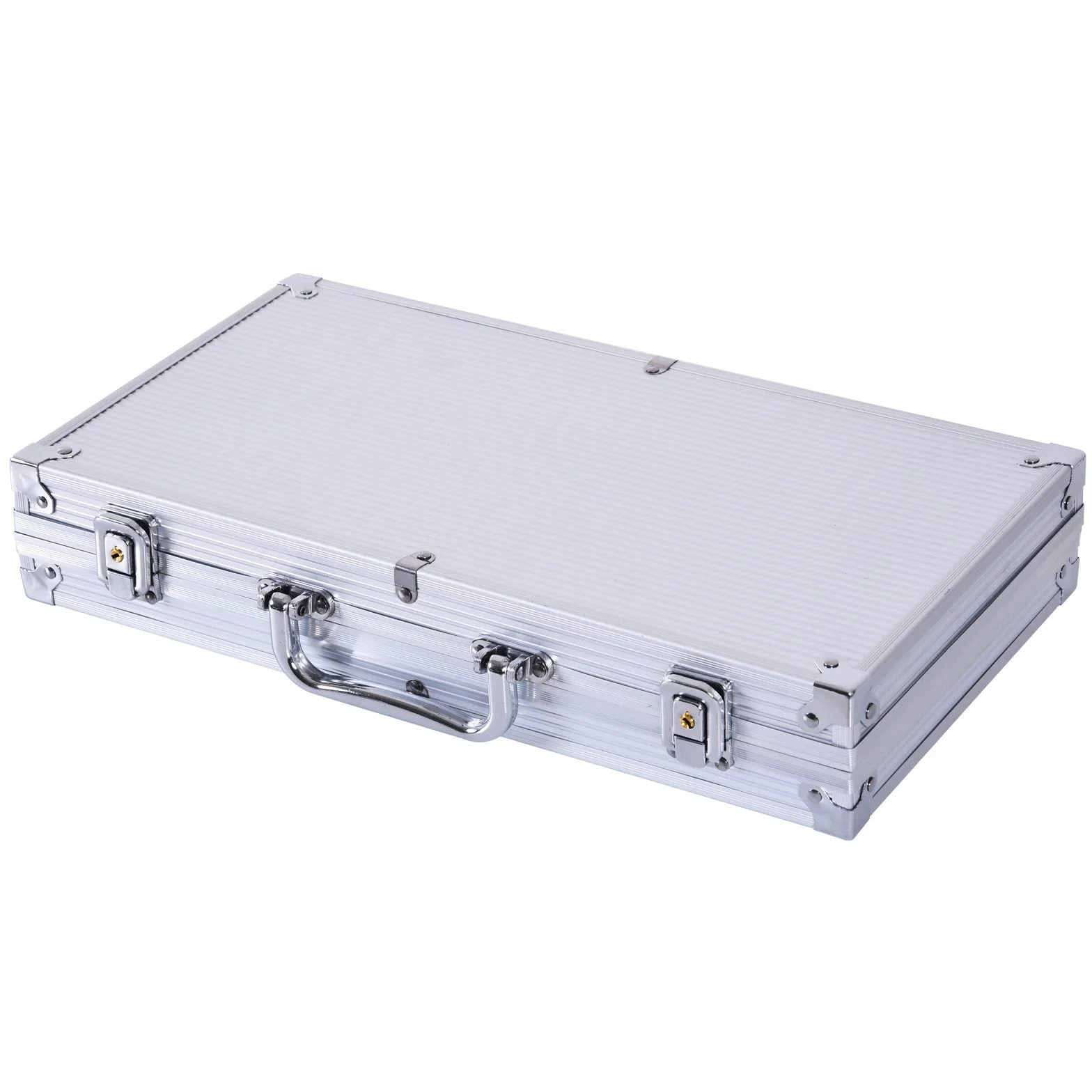 HOMCOM Maletín de Poker Profesional de Aluminio con 300 Fichas Juego Set de Poker Casino con 5 Dados 2 Barajas de Cartas y 1 Ficha de Crupier 38x20,5x6,5 cm Multicolor