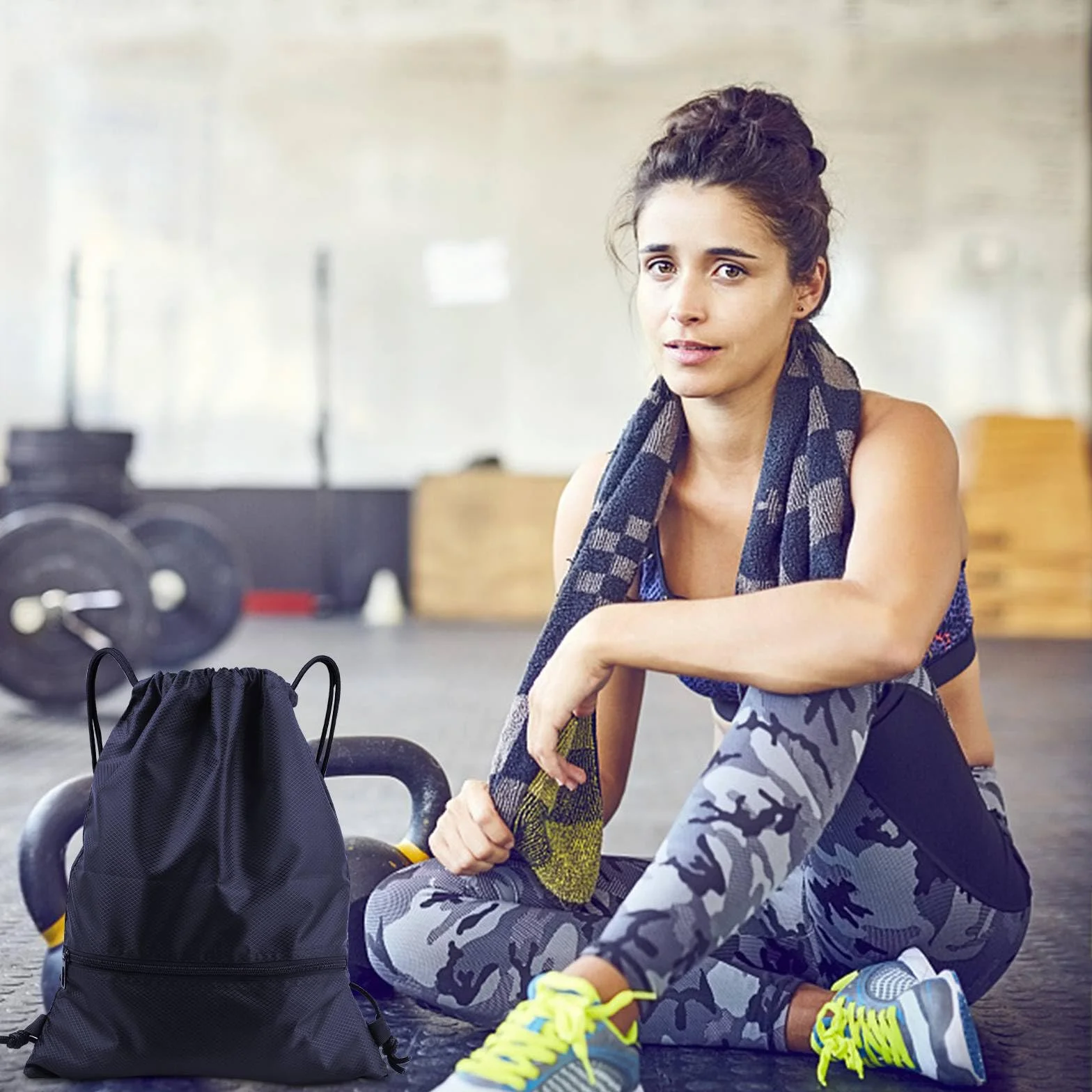 Mochila Deportiva con Cuerdas Gym Sack Unisex para Hombre Mujer