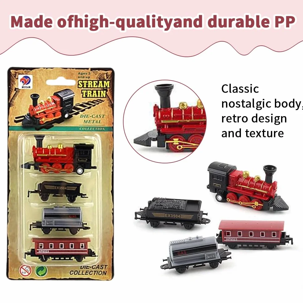 Mini Tren Tráfico - Mini modelo de vapor, Juego retro de vapor, Pequeño adorno de tren creativo, Suministros para Vapor Tema Cumpleaños