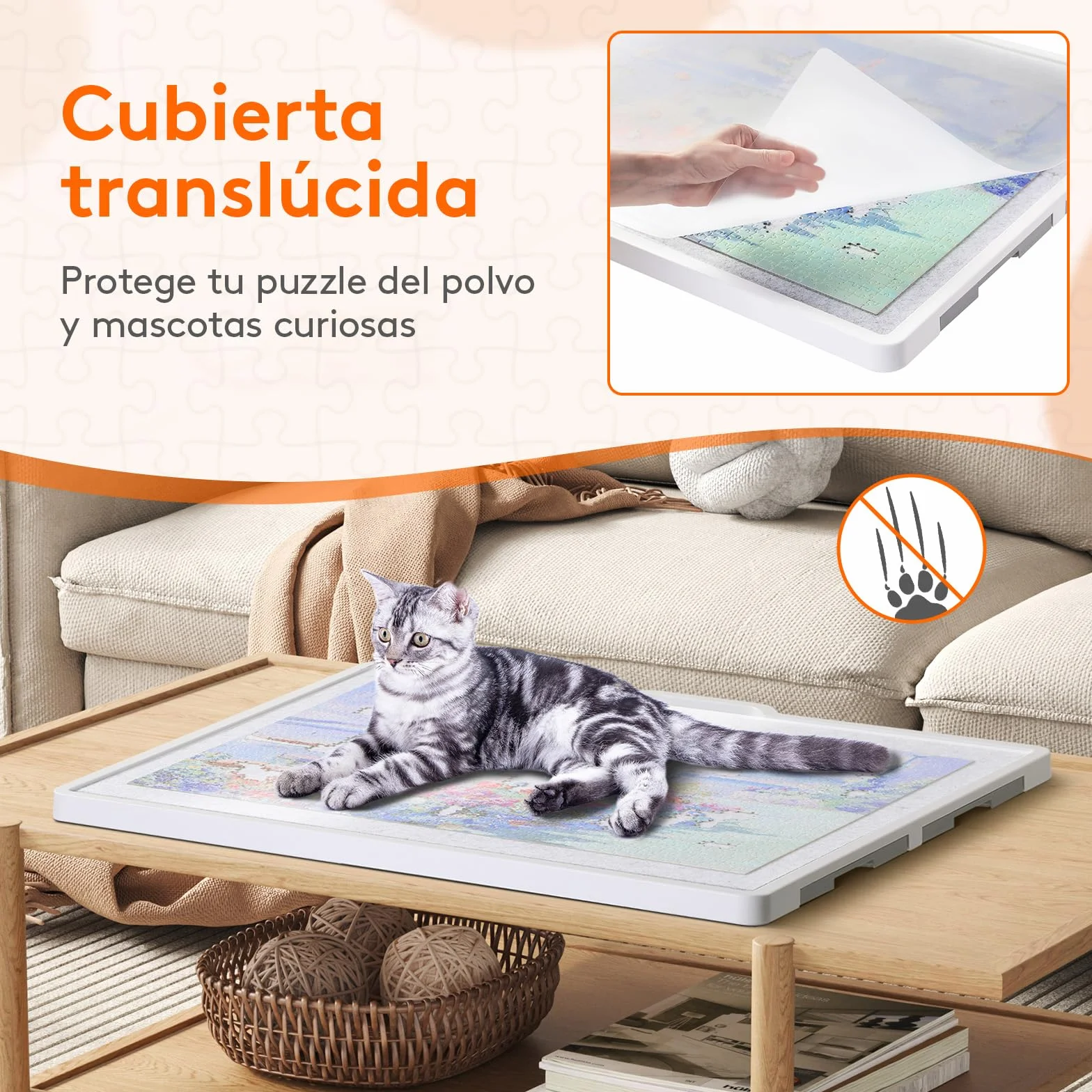 Lifewit 1500 PCS Puzzle Board con Soporte Inclinado, Tabla de Rompecabezas con 4 Cajones and Tapas, Multifuncional Plástico Tablero Puzzles Giratorio de 360°, 89 x 68.5cm, Blanco