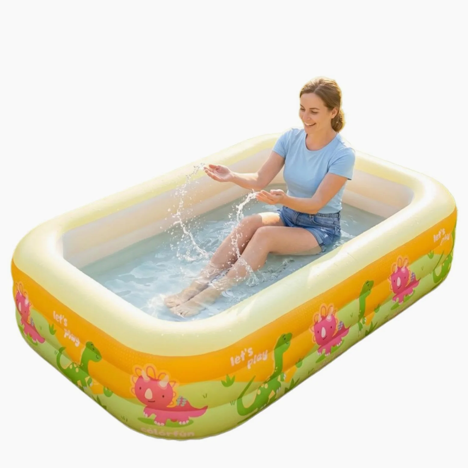 Piscina Infantil Hinchable Bañera Pvc Antideslizante | Piscina Hinchable Rectangular para Adultos Niñas Niños Interior Exterior Jardín Patio Piscina Playa Verano