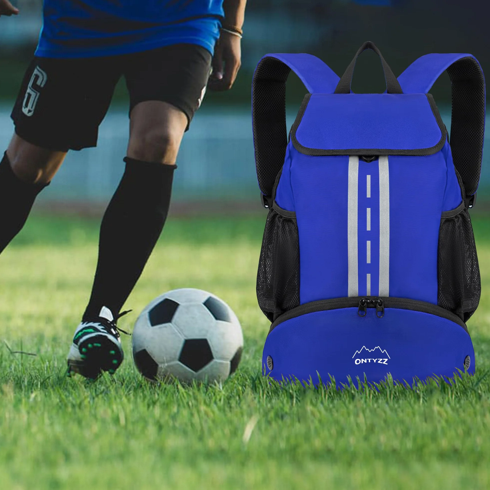 ONTYZZ Mochila de Futbol Impermeable Multifuncional con Zapatillero para Baloncesto, Balonmano, Voleibol